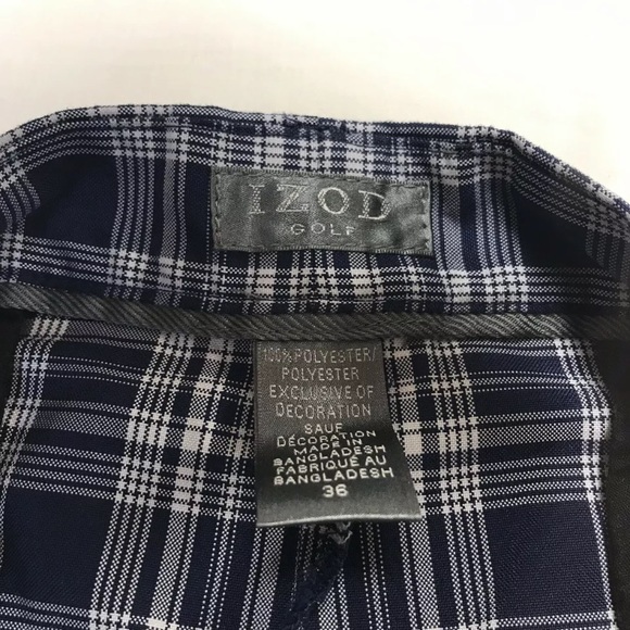IZOD Golf Mens Size 36 Blue/White Plaid shorts - Picture 5 of 6